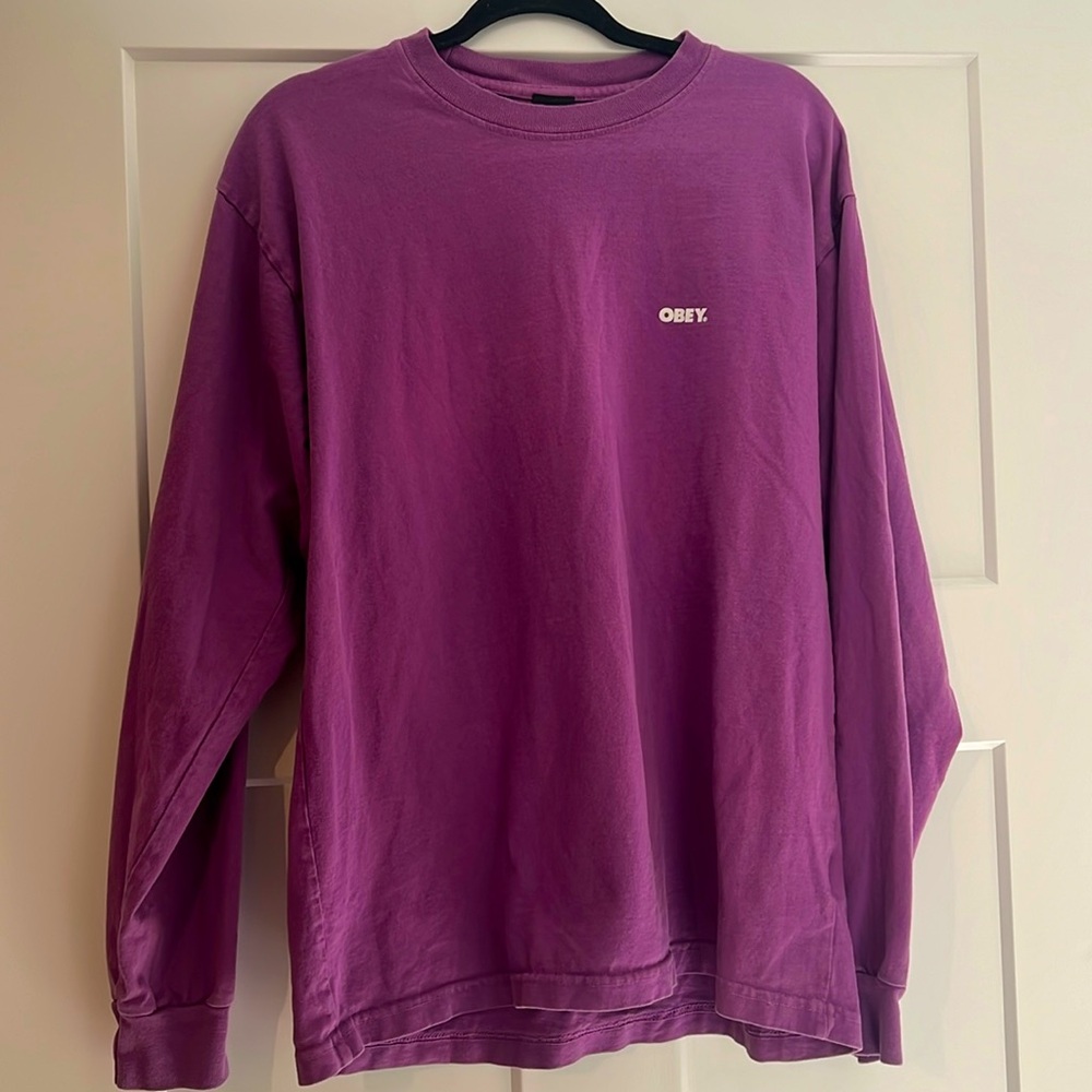 Obey purple long sleeve shirt